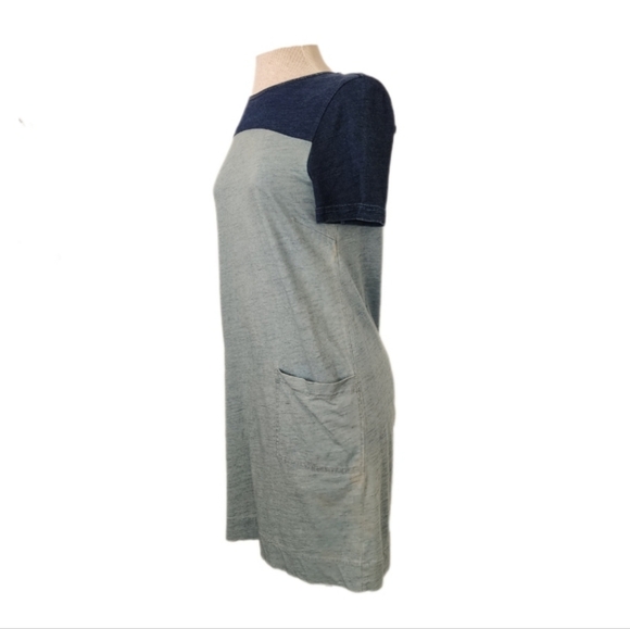 MARC BY MARC JACOBS Dress 100% Cotton Color Block Tee Midi Indigo Blue S… - Picture 2 of 10